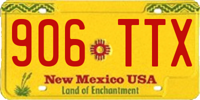 NM license plate 906TTX