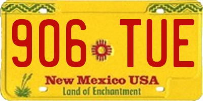 NM license plate 906TUE