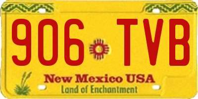 NM license plate 906TVB