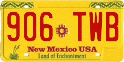 NM license plate 906TWB