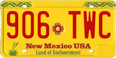 NM license plate 906TWC