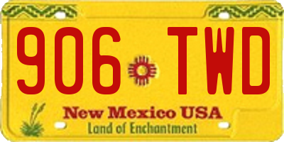 NM license plate 906TWD