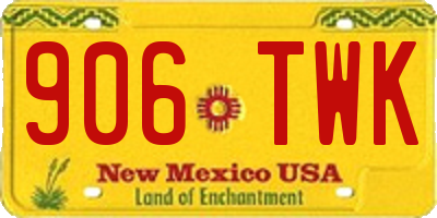 NM license plate 906TWK