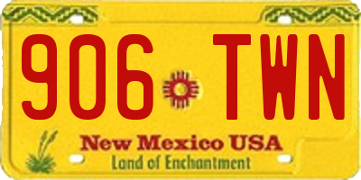 NM license plate 906TWN