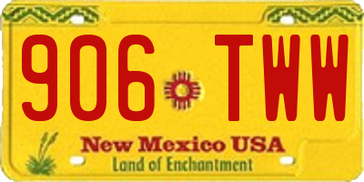 NM license plate 906TWW