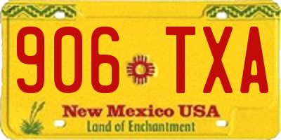 NM license plate 906TXA