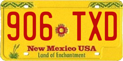 NM license plate 906TXD