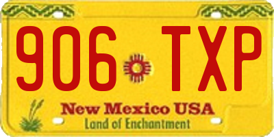NM license plate 906TXP