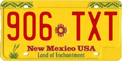 NM license plate 906TXT