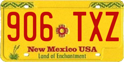NM license plate 906TXZ