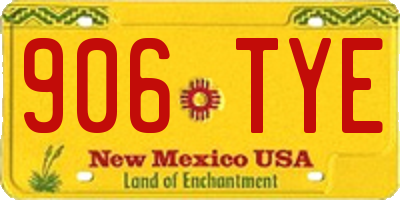 NM license plate 906TYE