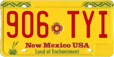 NM license plate 906TYI