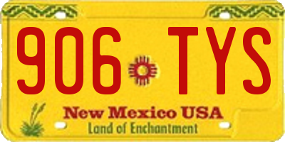 NM license plate 906TYS