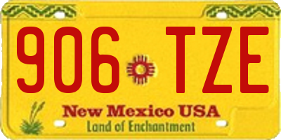 NM license plate 906TZE