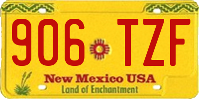 NM license plate 906TZF
