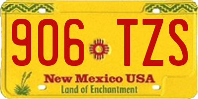 NM license plate 906TZS