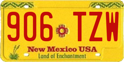 NM license plate 906TZW