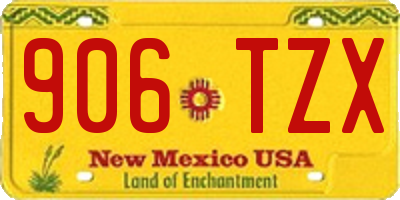 NM license plate 906TZX