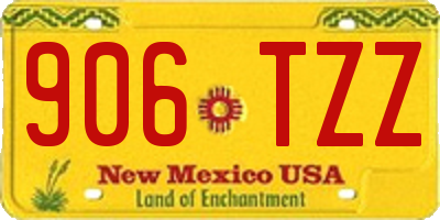 NM license plate 906TZZ