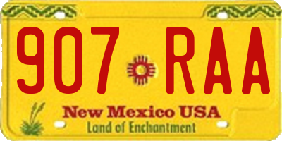 NM license plate 907RAA