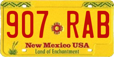 NM license plate 907RAB