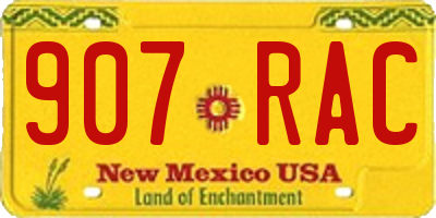 NM license plate 907RAC