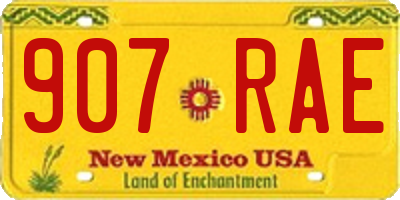 NM license plate 907RAE