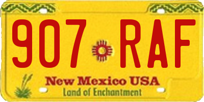 NM license plate 907RAF