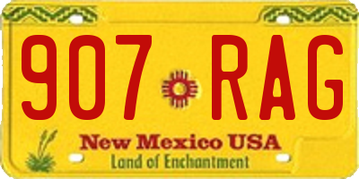 NM license plate 907RAG