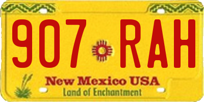 NM license plate 907RAH