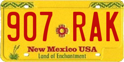 NM license plate 907RAK