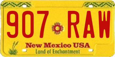 NM license plate 907RAW