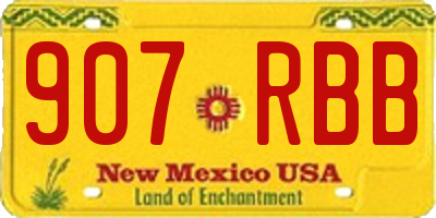 NM license plate 907RBB
