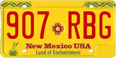 NM license plate 907RBG