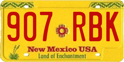 NM license plate 907RBK