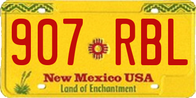 NM license plate 907RBL