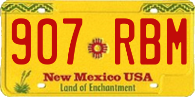 NM license plate 907RBM