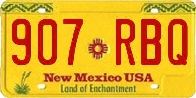 NM license plate 907RBQ