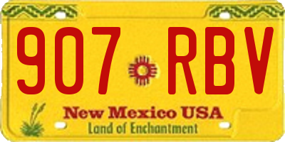 NM license plate 907RBV
