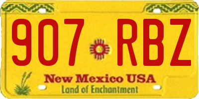 NM license plate 907RBZ