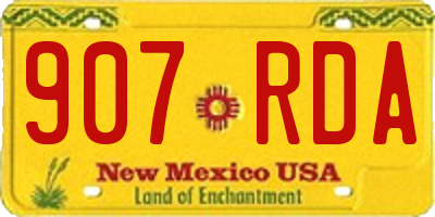 NM license plate 907RDA