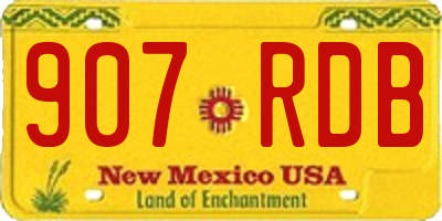NM license plate 907RDB