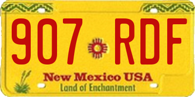 NM license plate 907RDF