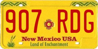 NM license plate 907RDG