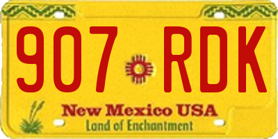 NM license plate 907RDK