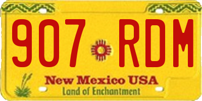 NM license plate 907RDM
