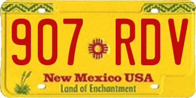 NM license plate 907RDV