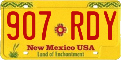 NM license plate 907RDY