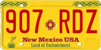 NM license plate 907RDZ