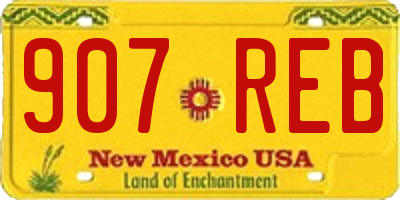 NM license plate 907REB